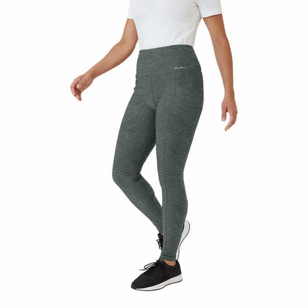 NWT Eddie Bauer Ladies' UPF 50+ Hi-rise Trail Legging Green Medium